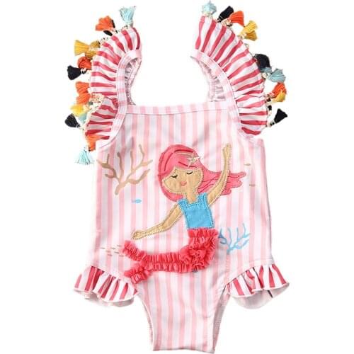 Baby Girls Swimwear Infant Kids Baby Girls Fashion Print Reffled Bowknots Swimsuit Kids Girls Swimming Children Bathing Suit
