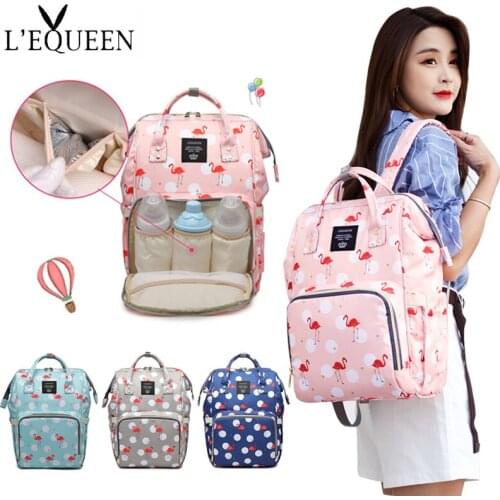LEQUEEN Nappy Backpack Bag Mummy Large Capacity Bag Mom Baby Multi-function Waterproof Outdoor Travel Diaper Bags For Baby Care