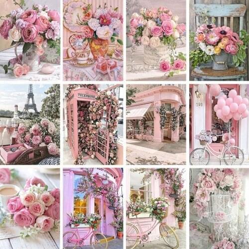 GATYZTORY Flowers DIY Painting By Numbers Canvas Drawing Sunflower Figure Oil Painting HandPainted Home Decor Gift