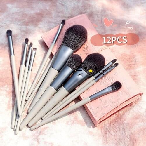12pcs/set Makeup Brushes Set Eye Shadow Loose Powder Blush Repairing Lip Foundation Brush Soft Fur High-quality Beauty Tools