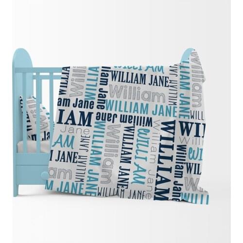 Baby Swaddle Newborn Baby Blanket Swaddling 100% Cotton Printed Name Personalized Infant Baby Bedding Gift Crib Bed Blanket