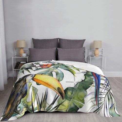 Tropical Jungle Throw Blanket Bohemian Bed Cover Closing Satisfied Pleads Cover Luxury Quilted Sofa Blanket Double Blanket Sofa