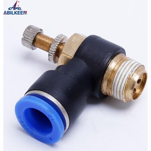 Pneumatic Quick Connect Connector SL 4 6 8 10 12mm M5 "1/8" 1/4 "3/8" 1/2 Air Speed RegulatingValve Accelerator Valve