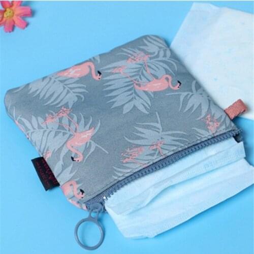 Portable Zipper Sanitary Napkin Storage Bag Canvas Sanitary Pads Bag Sewing Kit Home Coin Purse Credit Card Holder Bags IC896407