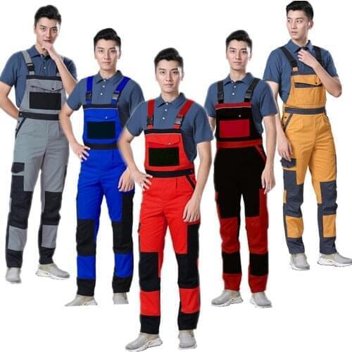 Plus size Men Bib Working Overalls Male Work Wear uniform Fashion Tooling Overall Worker Repairman Strap Jumpsuit Customize logo