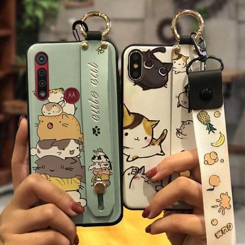 Wrist Strap Cute Phone Case For MOTO G8 Play/One Macro New New Arrival TPU Kickstand Soft