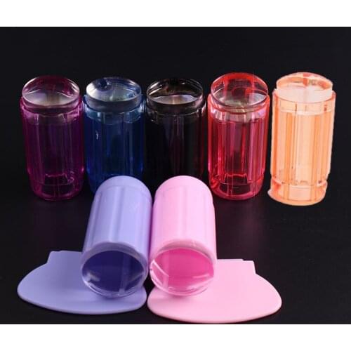 New Clear Round Jelly Nail Art 2.8cm Jelly head Nail Stamping Stamp Scraper Polish Print Transfer Nail Stamper Tools