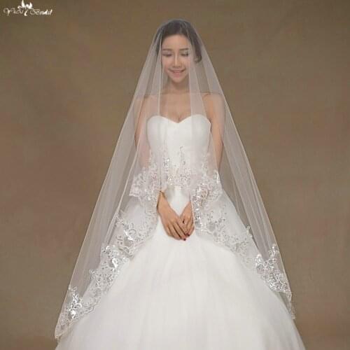 TA054 Beautiful Veil Applique With Sequin Veu De Noiva 3 Metros