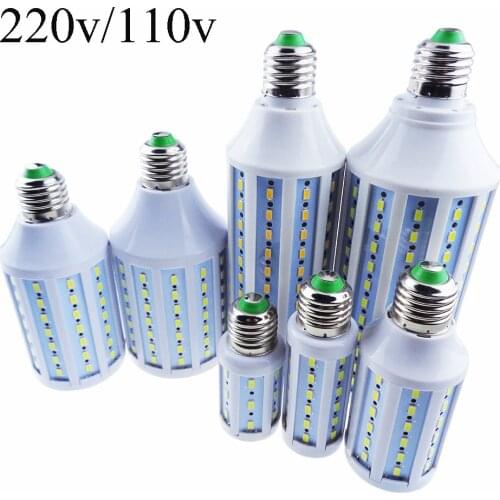 Ultra Bright Lampada LED Corn Bulb E27 AC 220V 110V 5730 5630SMD 7w 10w 12w 15w 20w 25w 30w 40w 50w LED Maize Lamp Ampoules
