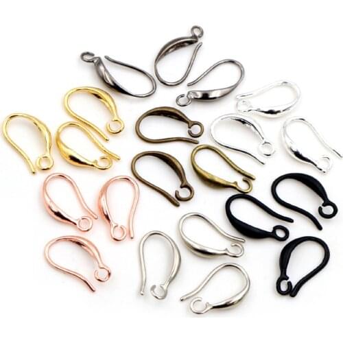 High Quality 15x9mm 20pcs Classic 7 Colors Plated Brass French Earring Hooks Wire Settings Base Settings Whole Sale