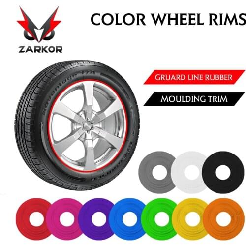 Zarkor 10 Colors Car Wheel Rims Protector Decor Strip 8M/Roll Self Adhesive Exterior Decoration Rubber Moulding Trim Car Styling