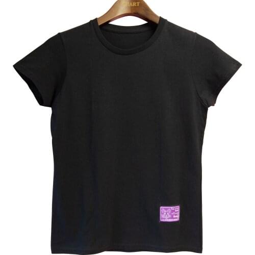 Girl Woman Short Sleeve T Shirt Creative Embroidery Patch Cat Kitty Follow Your Heart Be Yourself Summer ZIIART