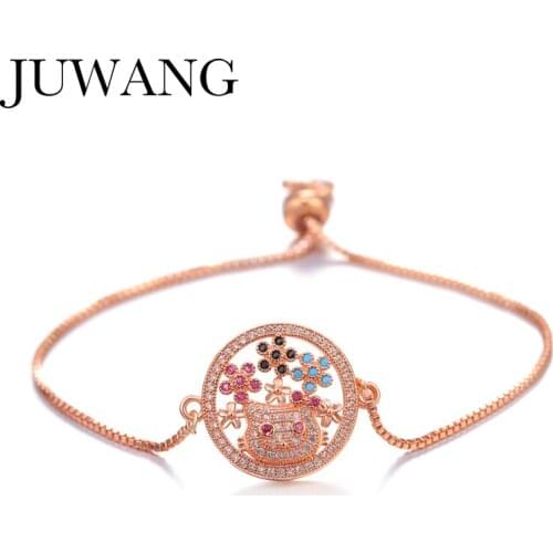 Cat flower Three rabbits Lovely Adjustable Animal Bracelets & Bangles Cubic Zirconia Bracelet for Women Child Mujer Jewelry Gift