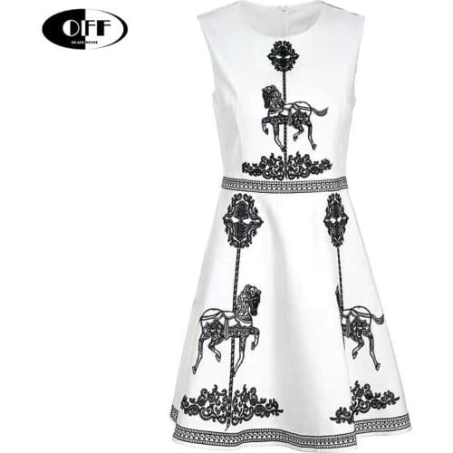 Designer Summer White Women Mini Dress Elegant Embroidery Sleeveless Vintage Party Ladies Short Dresses Clothes Femme Robe Mujer