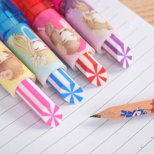 1pcs Cute Rotary Lipstick Design Rubber Eraser Student Learning Stationery New Pencil Eraser Material Escolar Gift for Kids