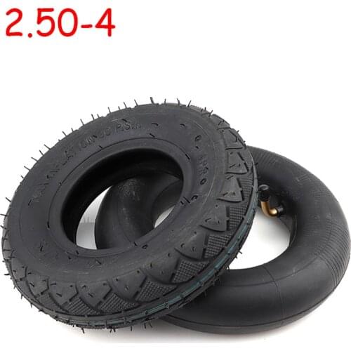 Size 2.50-4 Tire Inner Tube 2.50-4 Tyre Out Tire for Gas & Electric Scooter Bike Metal Valve TR87 Scooter Wheelchair Wheel
