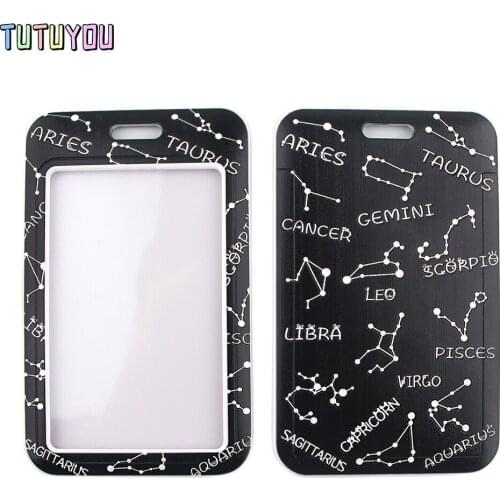 1pc PC2514 Constellation Creative Lanyard Card Holder Student Hanging Neck Mobile Phone Lanyard Badge Subway Access Card Holder