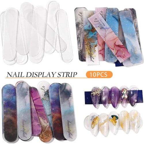 10 Pieces/Set Nail Art Display Boards Oval Shape False Nail Tips Nail Adhesives Nail Kit Nail Art Tools Stamping Plate Holder