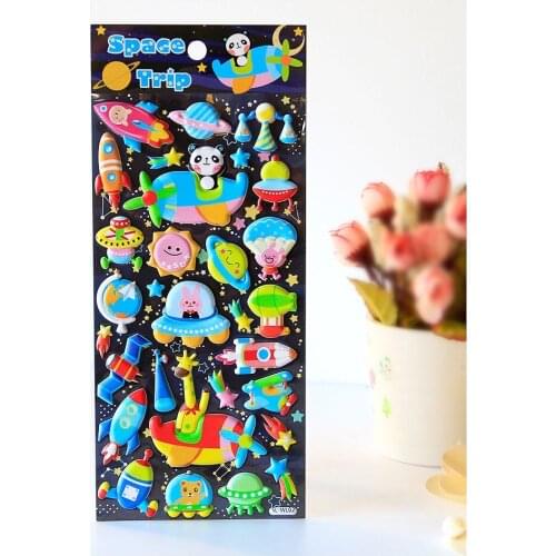 24 pcs/Lot travel space stickers Decorative star rocket stickers Diary stickers scrapbooking for kids Stationery ET933