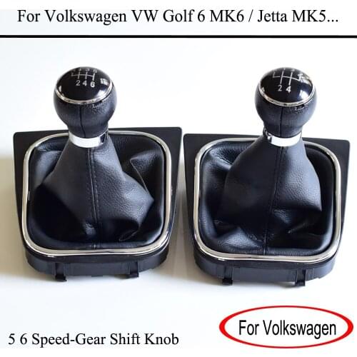 5 Speed Car Gear Shift Knob Gearstick Gaiter Boot Kit For VW Golf 6 MK5 MK6 Jetta 2005 2006 2007 2008 2009 2010 2011 2012-2014