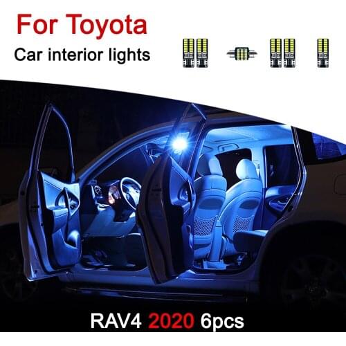 6pcs Error Free Car LED Bulbs Interior lights Kit Dome Reading Light Trunk Lamp For Toyota RAV4 RAV 4 2020 XA50 Accessories