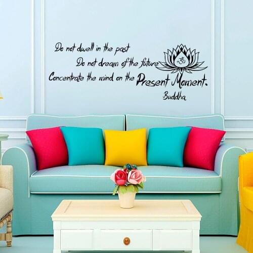 Buddha Said Do Not Dwell In The Past Wall Decals Living Room Art Vinyl Lotus Sticker Home Decor Bedroom Decoration
