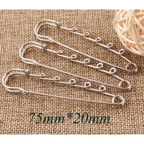30 PCS Silver Safety Pins,5 Loops coil Craft Safety Pin Brooch,Metal Safety Pins Stitch Markers Charms Jewelry Tag Fasteners