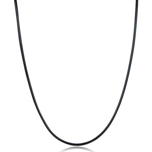 316L S.Steel 30'' lobster claw black PU leather chain for Pendant Necklace