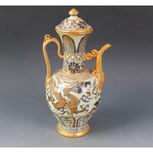 Gold Dragon Pattern Teapot Handlebar Tea Pot Tea Set Tea Art Articles Home Decoration Tea Table Furnishings