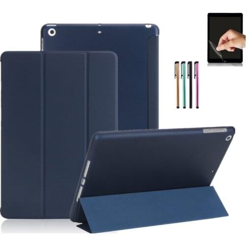 Cover for Apple ipad Air 1/2 ipad 5/6 Tablet Case for ipad 9.7 2017 /2018 5/6th Smart Stand pu Leather Protector cover+Film+pen