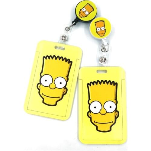 Funny Cartoon Characters Fashion Women Card Holder Lanyard Colorful Retractable Badge Reel Nurse Doctor Student Exhibition ID