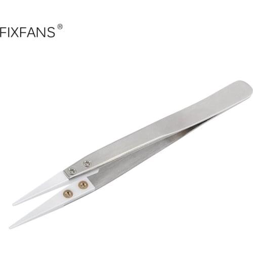 FIXFANS Anti-static Ceramic Tip Tweezers Heat Resistant Soldering Tweezers for Electronics Repair Vaping Vape DIY Tool