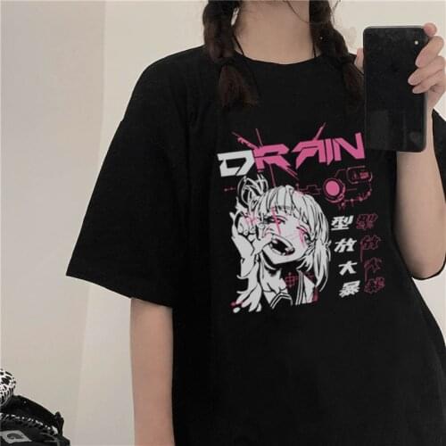 Cartoon Japanese Anime harajuku kawaii streetwear punk summer short sleeve hip hop chic loose plus size clothes Women T-Shirt