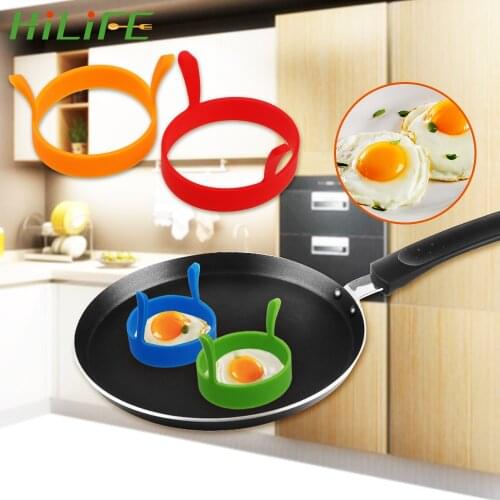 HILIFE Kitchen Accessories Pancake Ring Cooking Tool Egg Round Mold Silicone Omelette Fried Egg Shaper