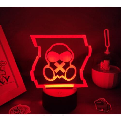 Game Rainbow Six COD Gas Mask 3D Lamps Led RGB Neon Night Light Birthday Cool Gift For Friend Bed Room Table Colorful Decoration