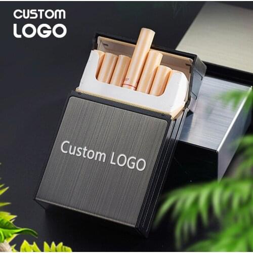 Customized Cigarette Case Free Engraved LOGO Fine Personalized Laser Personality GIft Cigarette Capacity Storage Container Case
