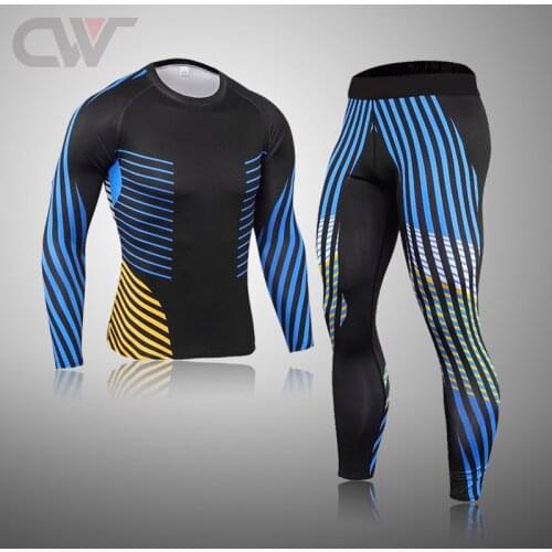 Winter Men Thermal Underwear Set Compression Warm First Layer Skin Long Johns Leggings MMA Track Suit Jogging Suit For Fitness