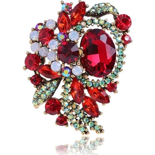 Beautiful Austria Colored Crystal Brooches Pins Women Gift Costume Jewelry Rhinestone Brooch Wedding Bouquet Scarf Pin Badge