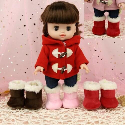 Small cotton boots 25 / 27cm Mellchan doll shoes plush doll accessories casual snow boots Doll coat pants