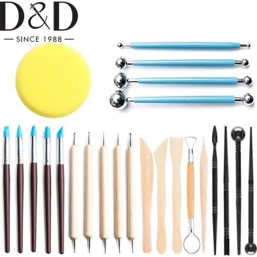 24Pcs Pottery Sculpting Ceramic Clay Carving Tools for Modeling Holiday Crafts Paint Art Projects Kids and Adults DIY Kit Set