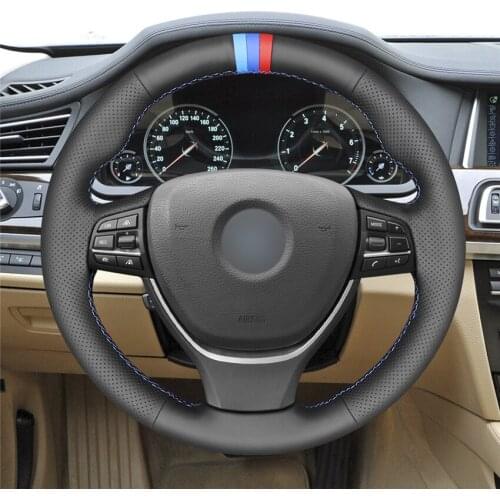DIY Anti-Slip Wear-Resistant Steering Wheel Cover For BMW F10 F11 F07 F12 F13 F06 F01 F02 Car Interior Decoration