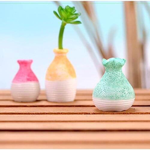 2020 New Miniature Flower Vase Micro Landscape Resin Ornament Fairy Garden DIY Decor Supprt Drop Shipping
