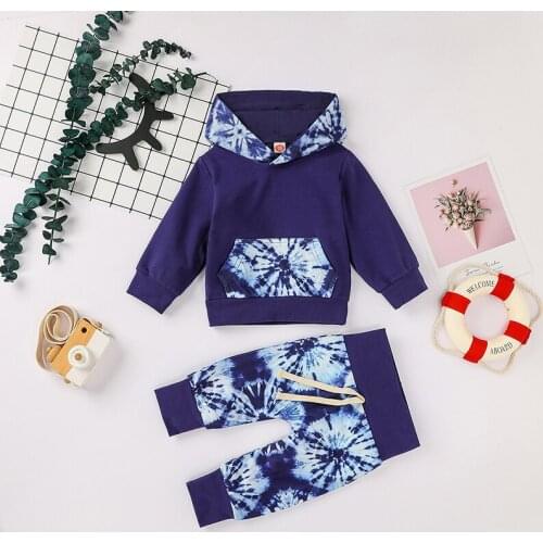 Toddler Girls Clothing 2021 New Casual Baby Girls Clothes Set Tie Dye Print Infant Long Sleeve Hoodies Sweatshirts Tops Pants