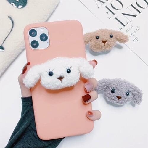 Plush Cartoon Round Universal Mobile Phone Ring Holder Airbag Gasbag fold Stand Bracket Mount For iPhone Samsung Huawei Xiaomi