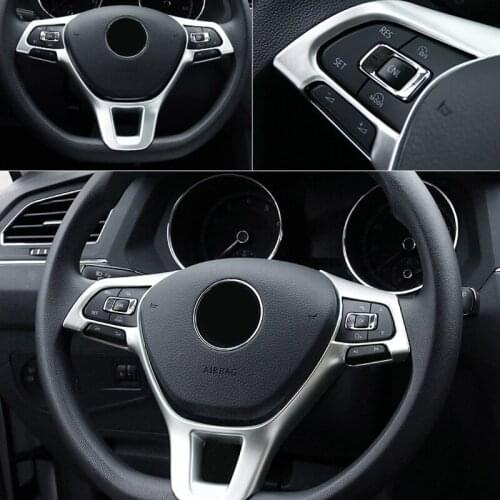 Fit for Volkswagen Polo MK6 2018 2019 2020 Car Styling ABS Interior Car Steering Wheel Button Cover 1pcs Auto Accessories
