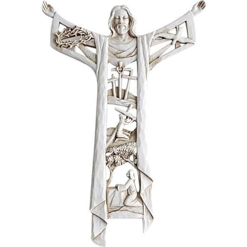 Risen Christ Wall Cross Crucifix Jesus Home Figurines Sculpture Home Decor