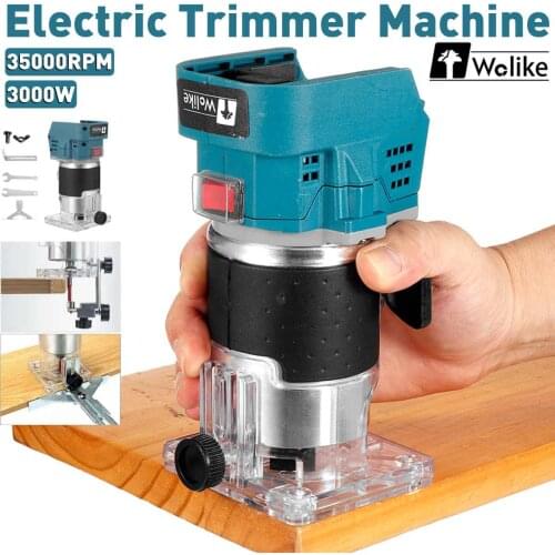 3000W Cordless Electric Trimmer Wood Hand Trimmer Engraving Slotting Trimming Carving Machine Router Wood for Makita 18V battery