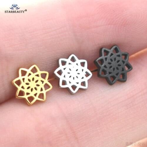 Starbeauty 1pc Flower Lotus Cartilage Lobe Earrings Studs Bar Ear Piercing Oreja Tragus Piercing Cartilagem Conch Helix Rings