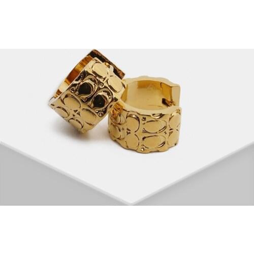 Trendy gold color geo irregular hoop earrings for women punk street statement huggie earrings