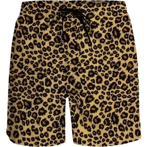 Casual Shorts Beast Style Leopard Grain Short Pants Breathable Quick Dry Beach Pants Running Sports Shorts Men Board Shorts